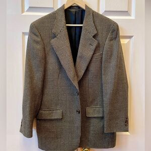 Vintage Classic Men's Houndstooth Blazer in Black and White 38R
